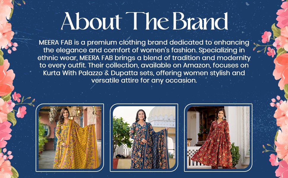 SPN-JGSP Women's Cotton Blend V-Neck Anarkali Printed Kurta