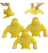 3 Pack Glue-Sand Filled Rubber Gorilla,Funny Squeeze Fidget Squishy Monkey Toy,Animal High-Elasti...