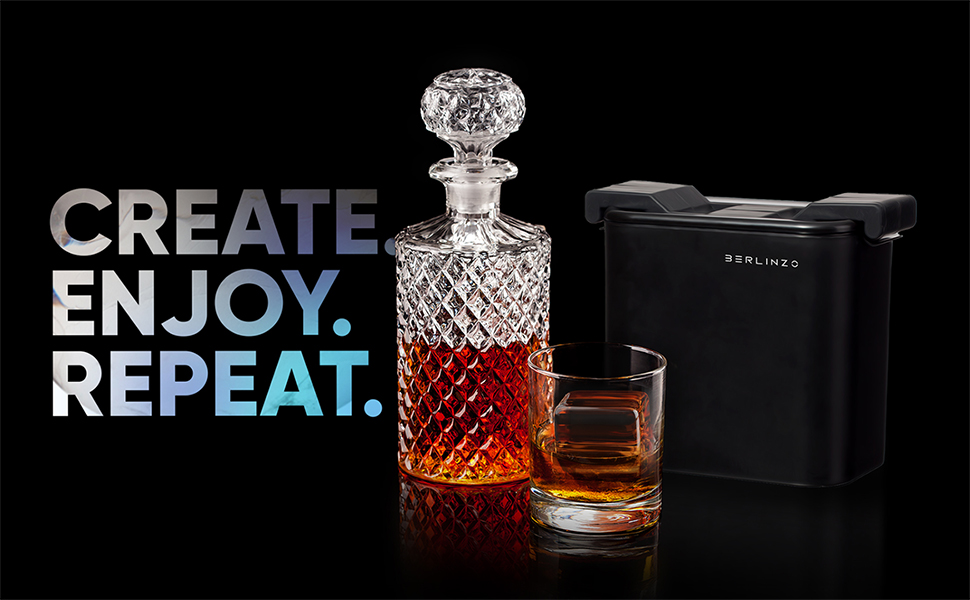 Premium Berlinzo Clear Ice Cube Maker Whiskey Ice Ball Maker Mold Large 2 Inch