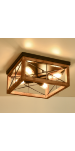 Wooden Flush Mount Ceiling Light