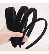 obeoby 4Pack Black Headbands for Women, Velvet Padded Headband Fashion Wide Hairband