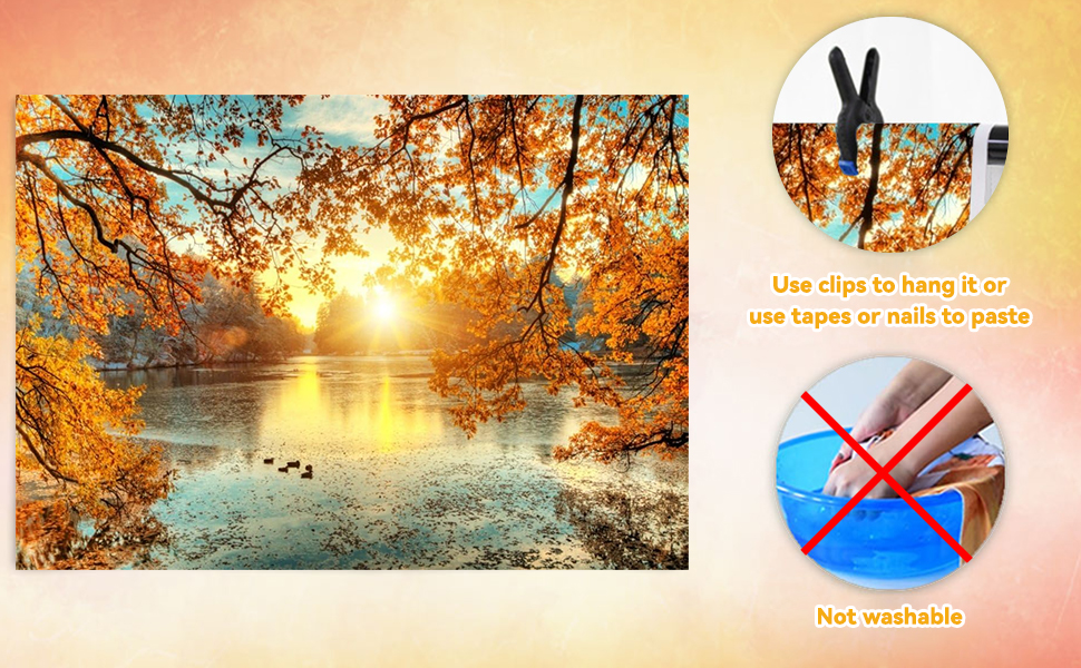 the background can be glued to the wall with rope or adhesive tape