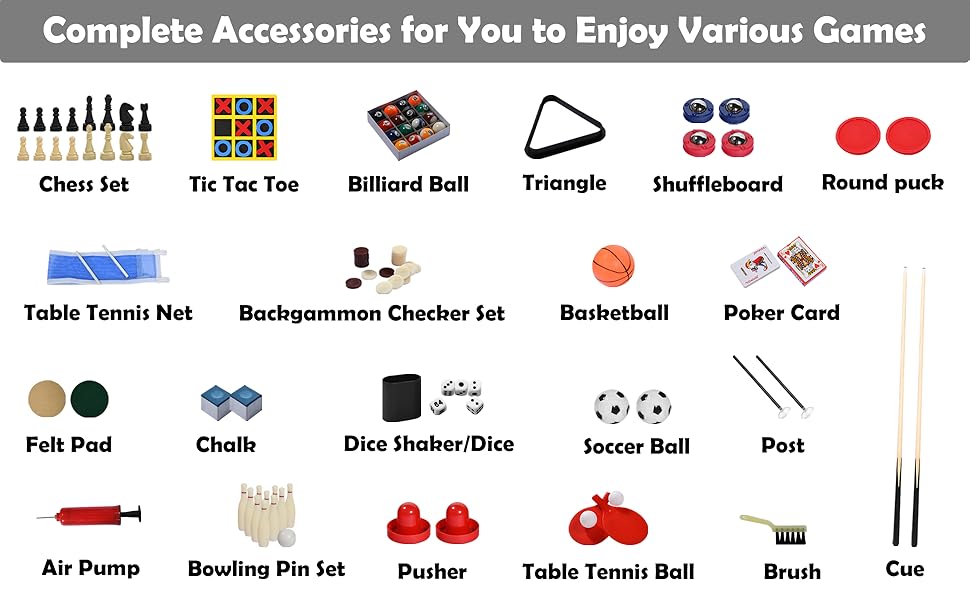 RayChee Multi Game Tables 12in1 Combo Game Table Compact