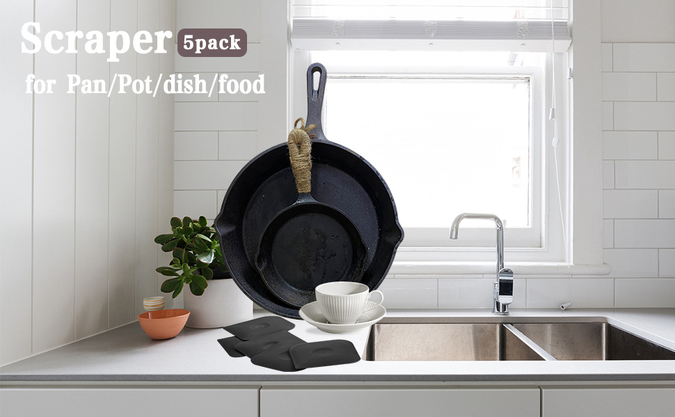 Lodge Pan Scrapers. Handheld Polycarbonate Cast Iron Pan Cleaners