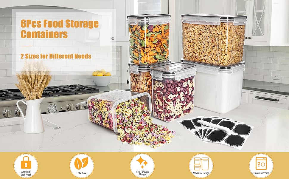 6Pcs Food Storage Containers