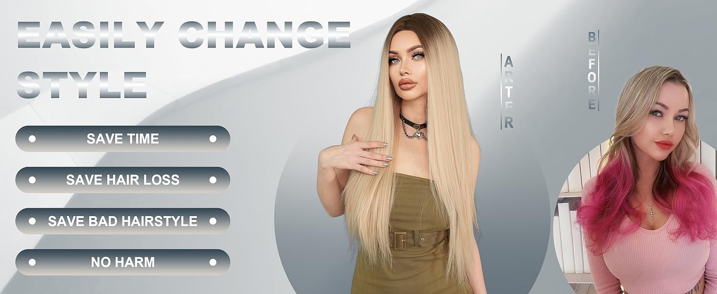 brown blonde ombre wig