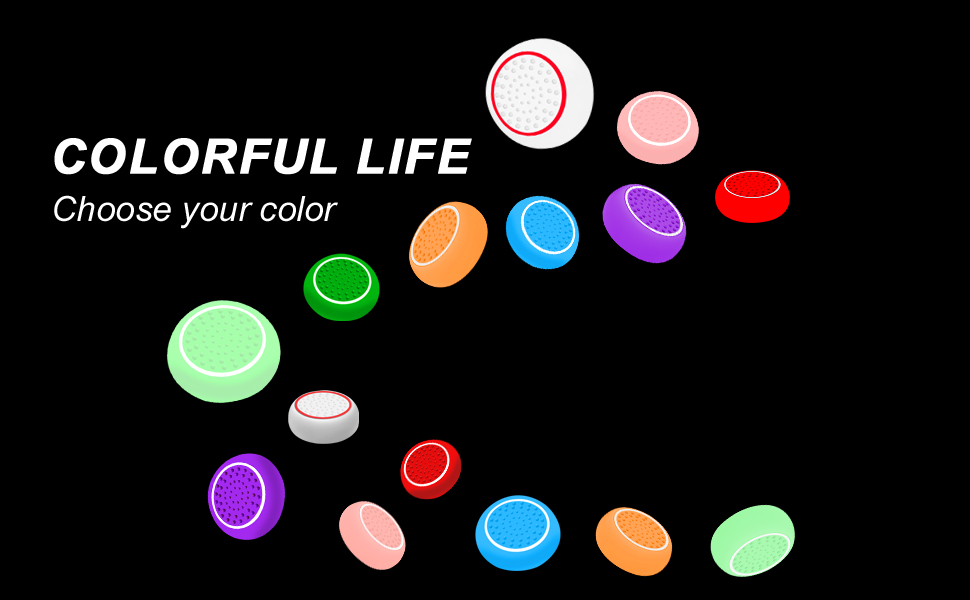 AMOACCESSORIES 16 Pieces Thumb Grips Caps Joystick Cover Controller Performance for CQC FPS Games