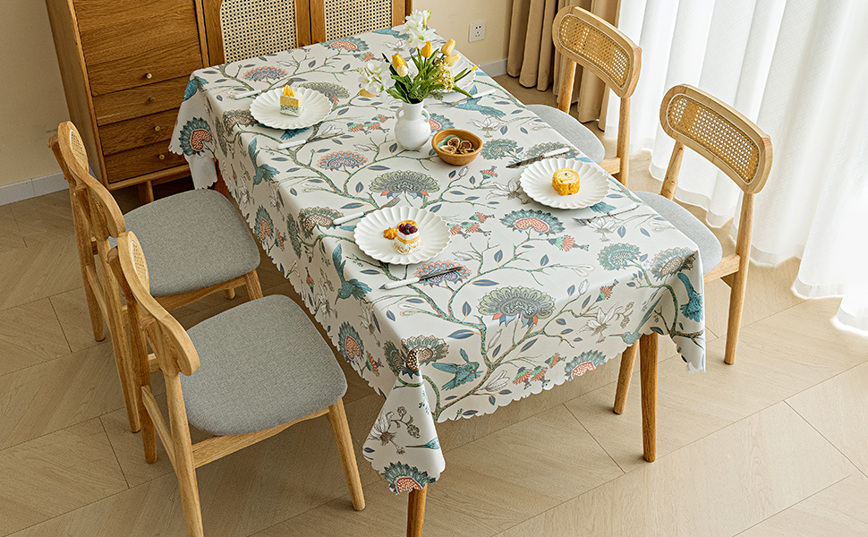 LIVETTY Wipe Clean Table Cloth, Fabric Table Cloth Rectangle Table