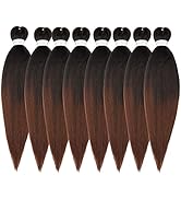 Ubeleco Pre Stretched Braiding Hair,14 Inch 8 Packs Ombre Braiding Hair Pre Stretched, Profession...