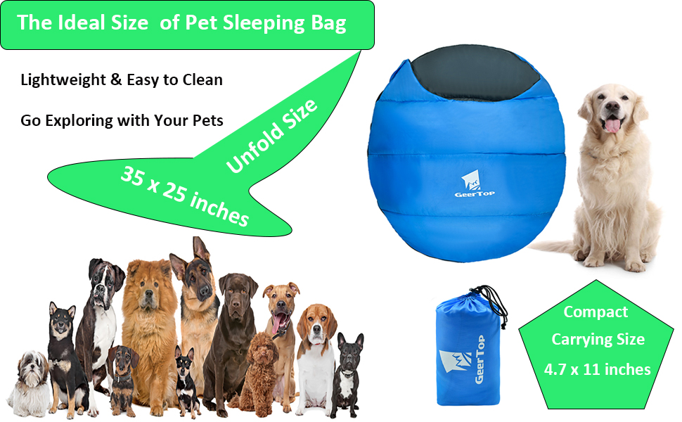 GEERTOP Dog Sleeping Bag Durable Packable Pet Sleeping Bed