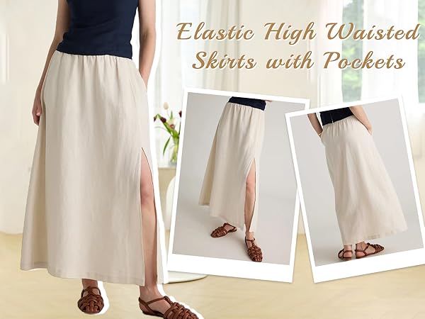 本日発送可能！Eaphi linen like tight skirt Amazon.com: Women A-Line Mini Skirt Summer High Waist