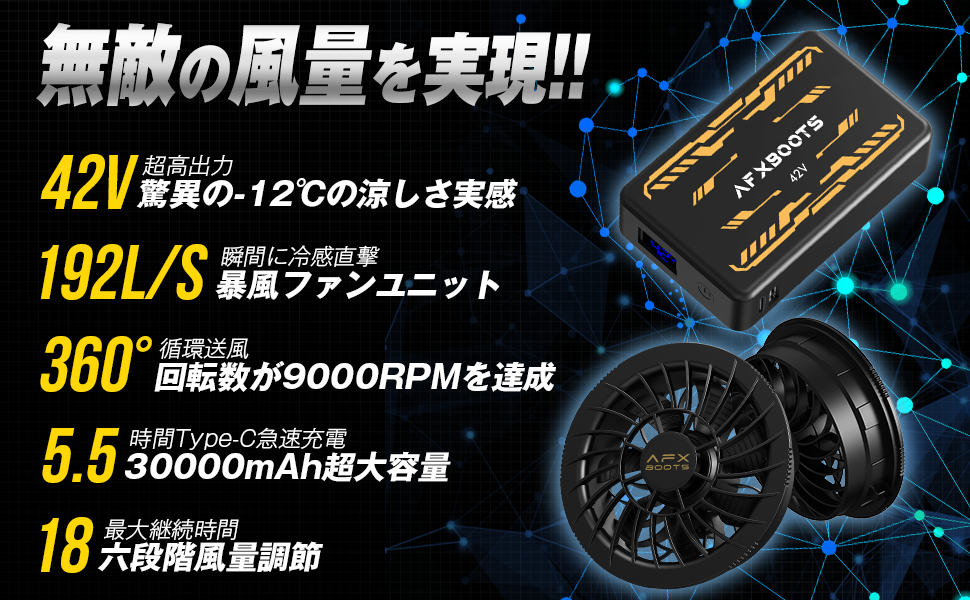 Amazon.co.jp: AFXBOOTS ファンバッテリーセット 2025最新型 42V
