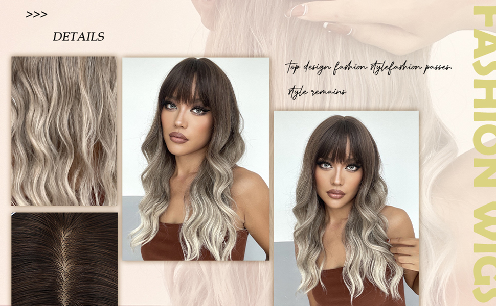 ash blonde wig with bangs