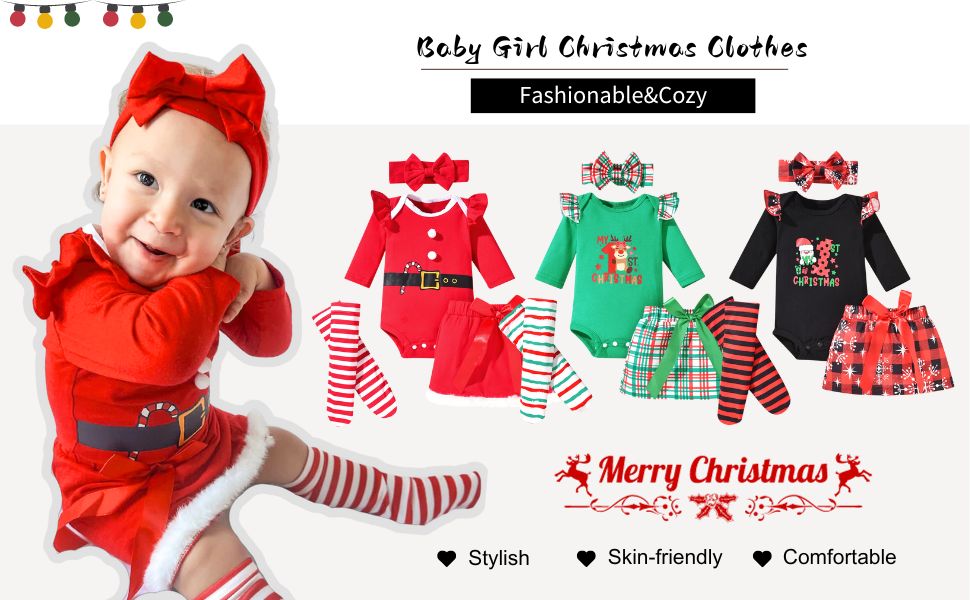 Baby Girl My First Christmas Outfit