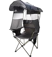Huskfirm Camping Chair with Canopy Shade,Portable Folding Chair with UPF 50+ Sun Shade,Cup Holder...