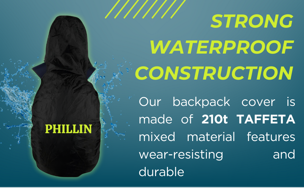 Rain Cover for Backpack with Elastic Adjustable and Carrying Pouch Dustproof Waterproof Laptop Bag Protector Travel Accessories 35-45 Liter Hoddy Style (Sea Green) 4 rain bag cover