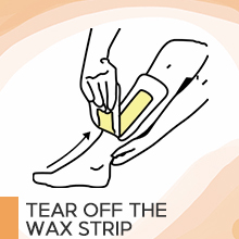 Tear off the wax strip