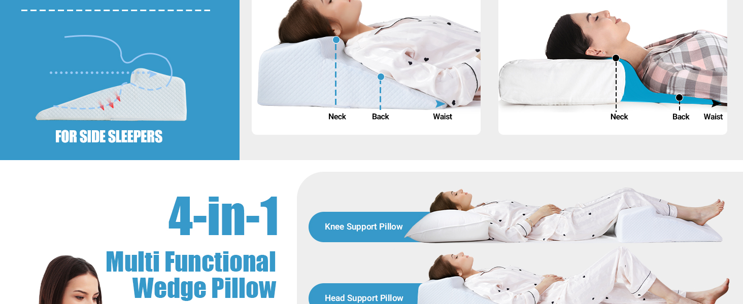 HOMBYS Memory Foam Wedge Pillow for Back and Side Sleepers, Exceptional Support for a Restful Night's Sleep (White, 2 Cd9e6291 Fae4 4427 9e1b 275a3f516e7f. CR0,0,1464,600 PT0 SX1464 V1