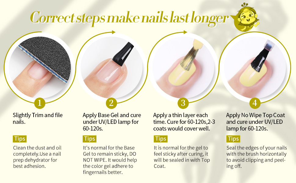 BORN PRETTY Yellow Gel Nail Polish Soak Off UV LED Nail Lamp Gel Polish