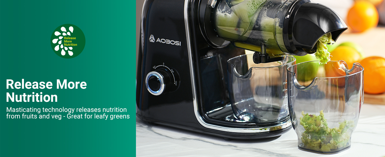 Masticating Juicer, Aobosi Cold Press Juicer Machines with