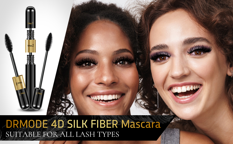 Mascara Wasserfest Schwarz 4D Silk Fiber Eyelash Vibely Mascara Wimperntusche Extra Long Thick