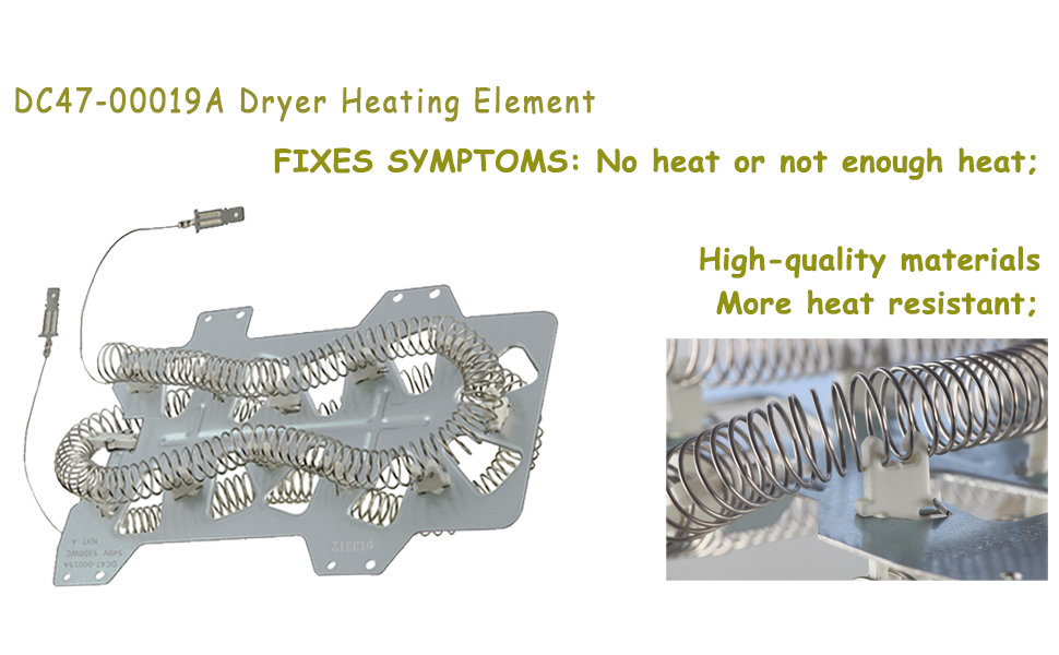 Dryer Heating Element DC4700019A for Samsung Dv45h7000ew/a2 Dv40j3000ew/a2