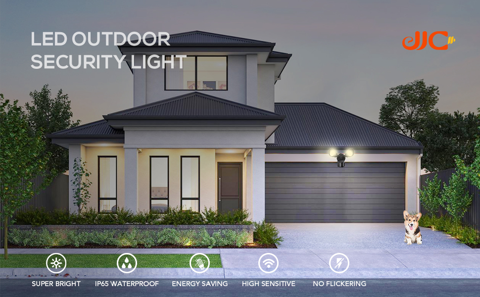 JJC LED Security Lights Motion Sensor Flood Light Outdoor Fixture,2000LM 20W(120W