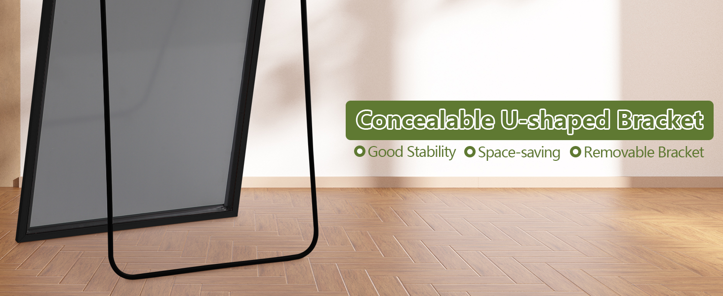 MELOMOIR Oversized Floor Mirror Freestanding Black Mirror