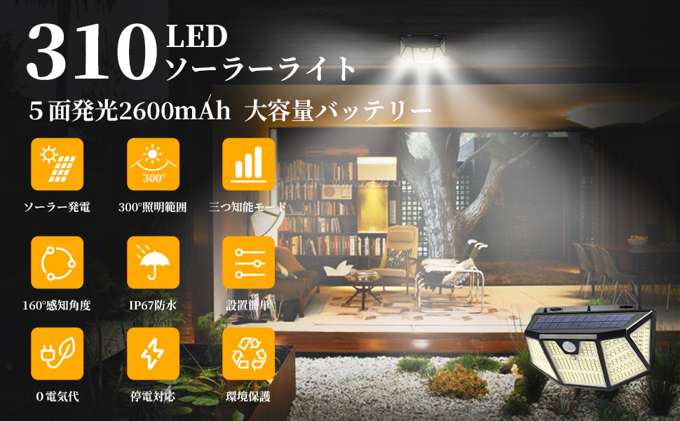 最新版 LEDセンサーライト 3名様限定ライト 屋外照明！5面発光　GWセール 最新版 LEDセンサーライト 3名様限定ライト 屋外照明！5面発光 GW