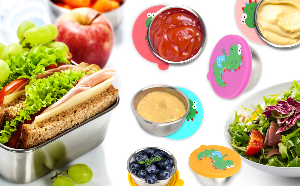 Salad Dressing Container To Go , 6 Pack 1.9oz Stainless