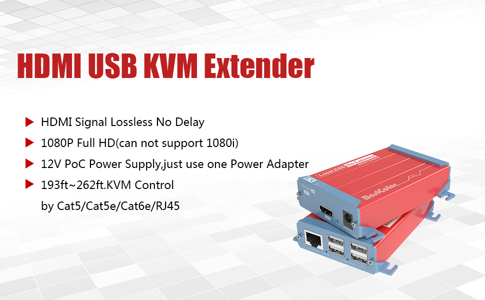 hdmi kvm usb extender over cat5e/cat6