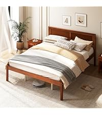 ベッド/マットレス Wooden bed with mattress Amazon.com: Giantex Queen Wood Platform Bed Frame with
