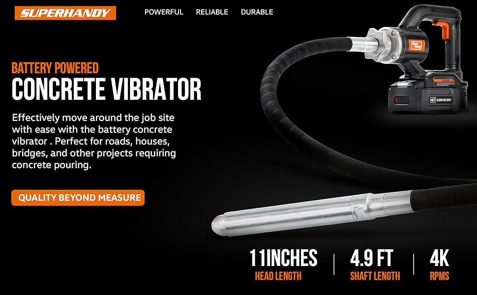 SuperHandy Concrete Vibrating Power Tool, 13k VPM, 4.9’ Ft