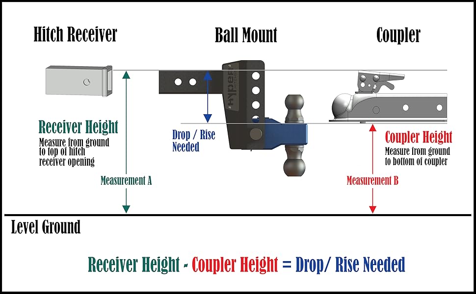 Adjustable Trailer Hitch with Lock, Fits 2.5 inch Receiver