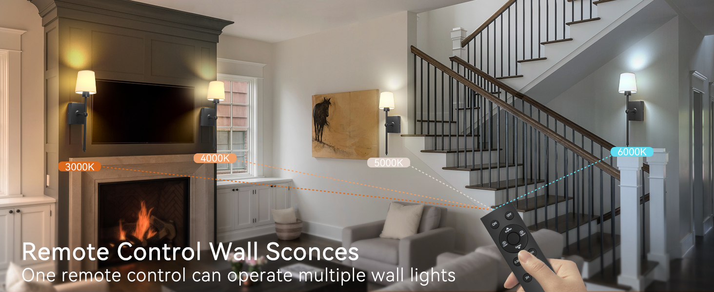 Battery operated wall sconces set of two