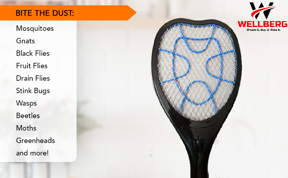 Wellberg Mosquito Racquet Mosquito Bats Mosquito Racket 400 MAH Battery Rechargeable Bat