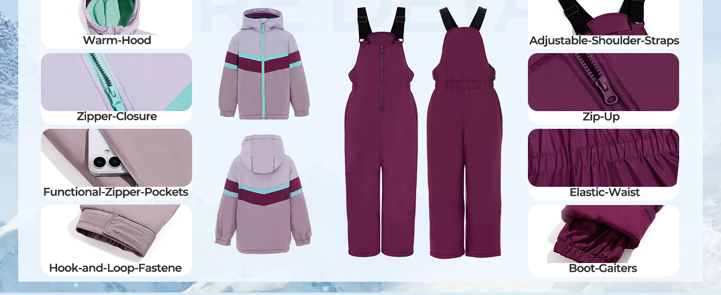 Girls 2 Piece Snowsuit