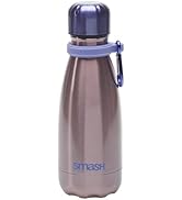 Smash Stainless Steel Single Wall 400ml Water Bottle with Carabiner, Pink/Purple