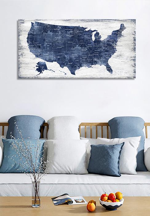 usa map wall decor