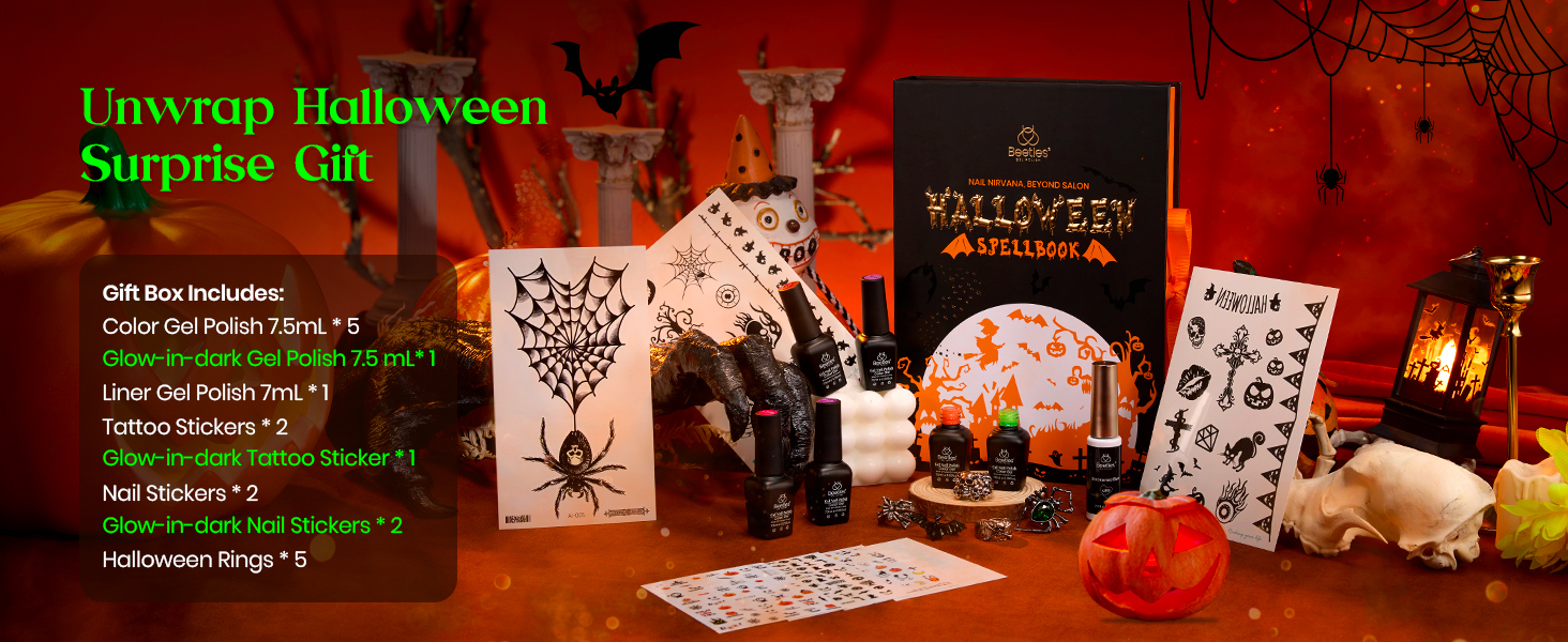 Beetles Halloween Gel Nail Polish Set