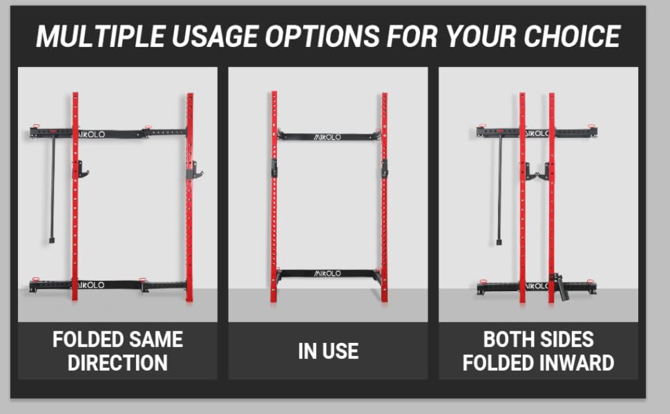 Mikolo 2.36'' x 2.36'' Folding Wall Mounted Squat Rack