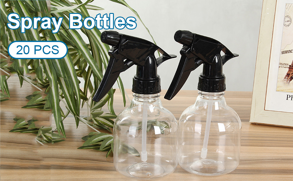 Merkaunis 20PCS 8 oz Spray Bottle Clear Plastic Spray