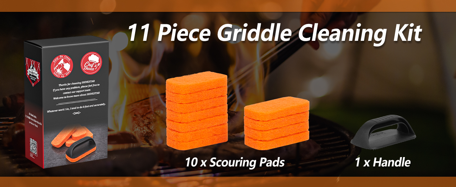 SHINESTAR 11Piece Griddle Scouring Pad for Blackstone