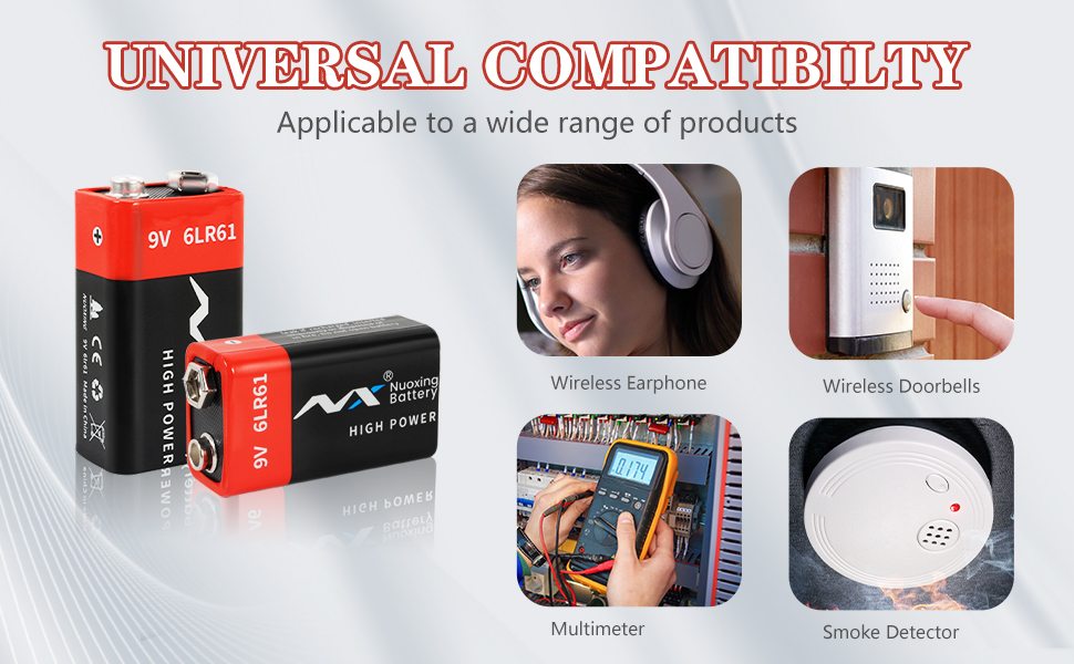 Tsrwuily 9V Batteries Alkaline 9 Volt Battery for for