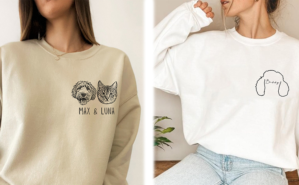 NAZENTI Custom Embroidered Dog Mom Sweatshirt, Personalized