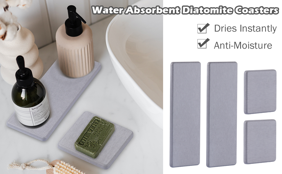 4 Pack Water Absorbent Diatomite Drink Coasters