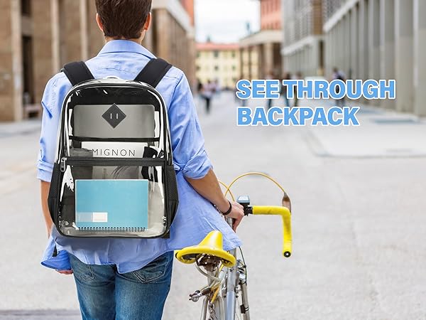 バッグ Meravel Clear multi-use Bag (Brown) Amazon.com | MUSEVOS Clear Backpack, Heavy Duty See Through