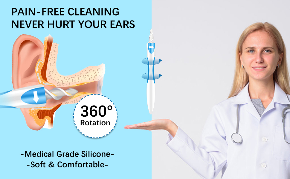 Q Grips Earwax Remover Spiral Ear Wax Removal Tool, Reusable Earwax