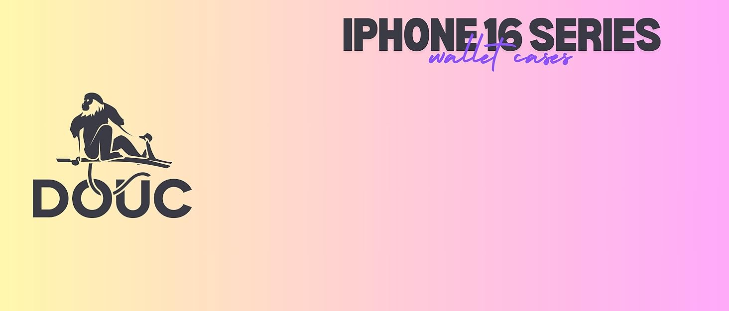 DOUC for iPhone 16 Pro Max Wallet Case with Card Holder