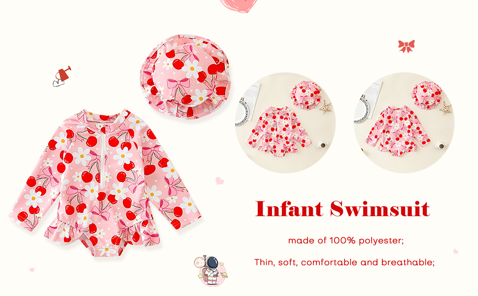 Long Sleeve Ruffle Floral Print Surfing Swimsuit